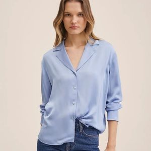 MANGO Button Satin Blouse NWT